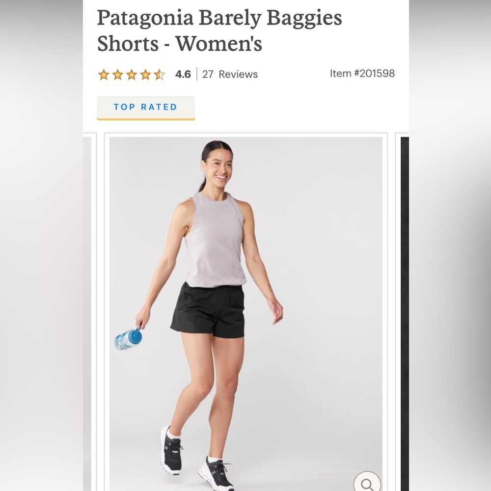 Black Patagonia Baggies shorts, 2.5 inch inseam